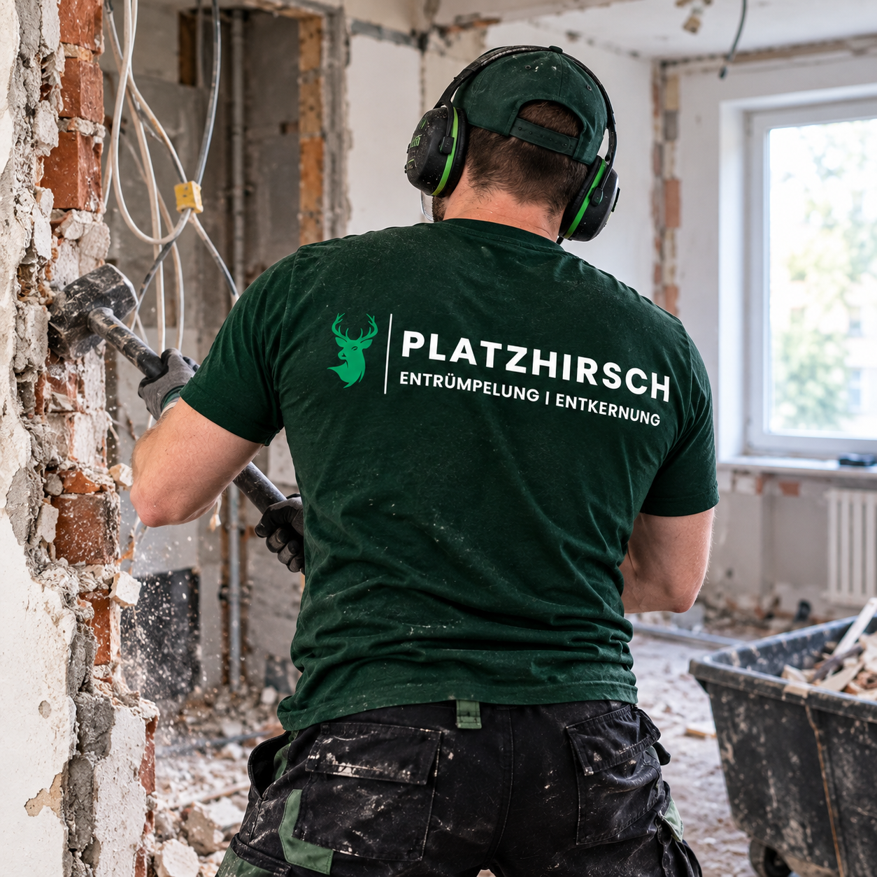 Entkernung eines Diepholzer Altbaus, Wandaufbau wird geöffnet