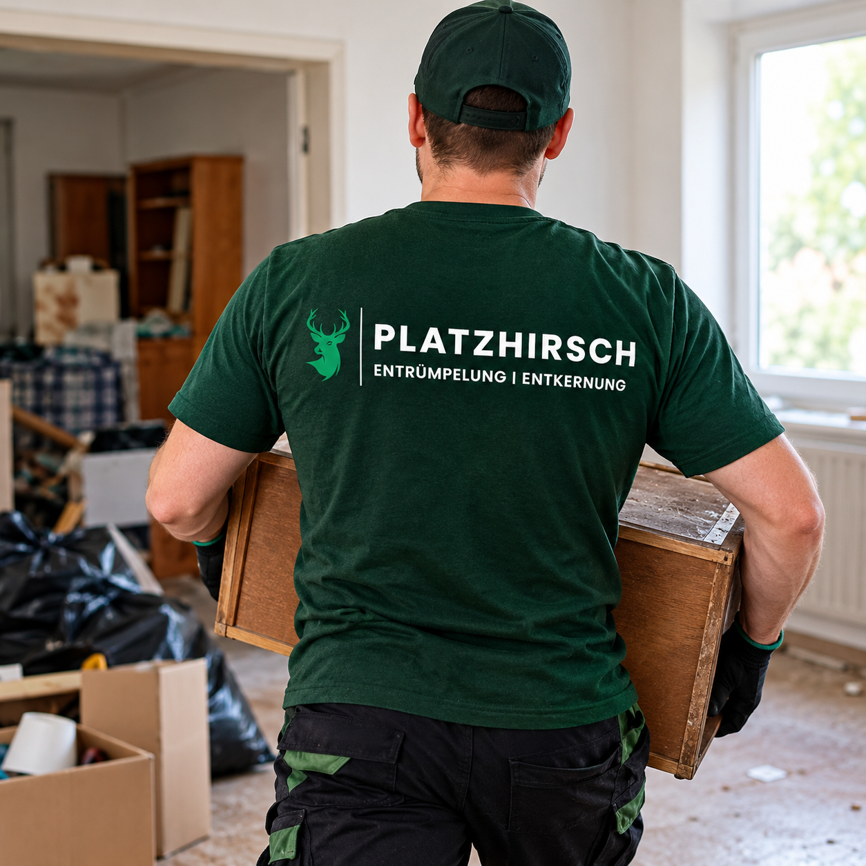 Wohnungsauflösung in Diepholz: Möbelstück wird durch den Flur getragen
