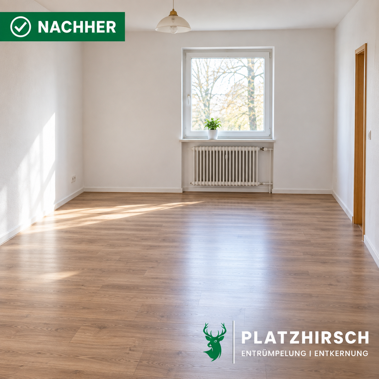 Besenrein übergebener Raum nach der Entrümpelung in Vechta