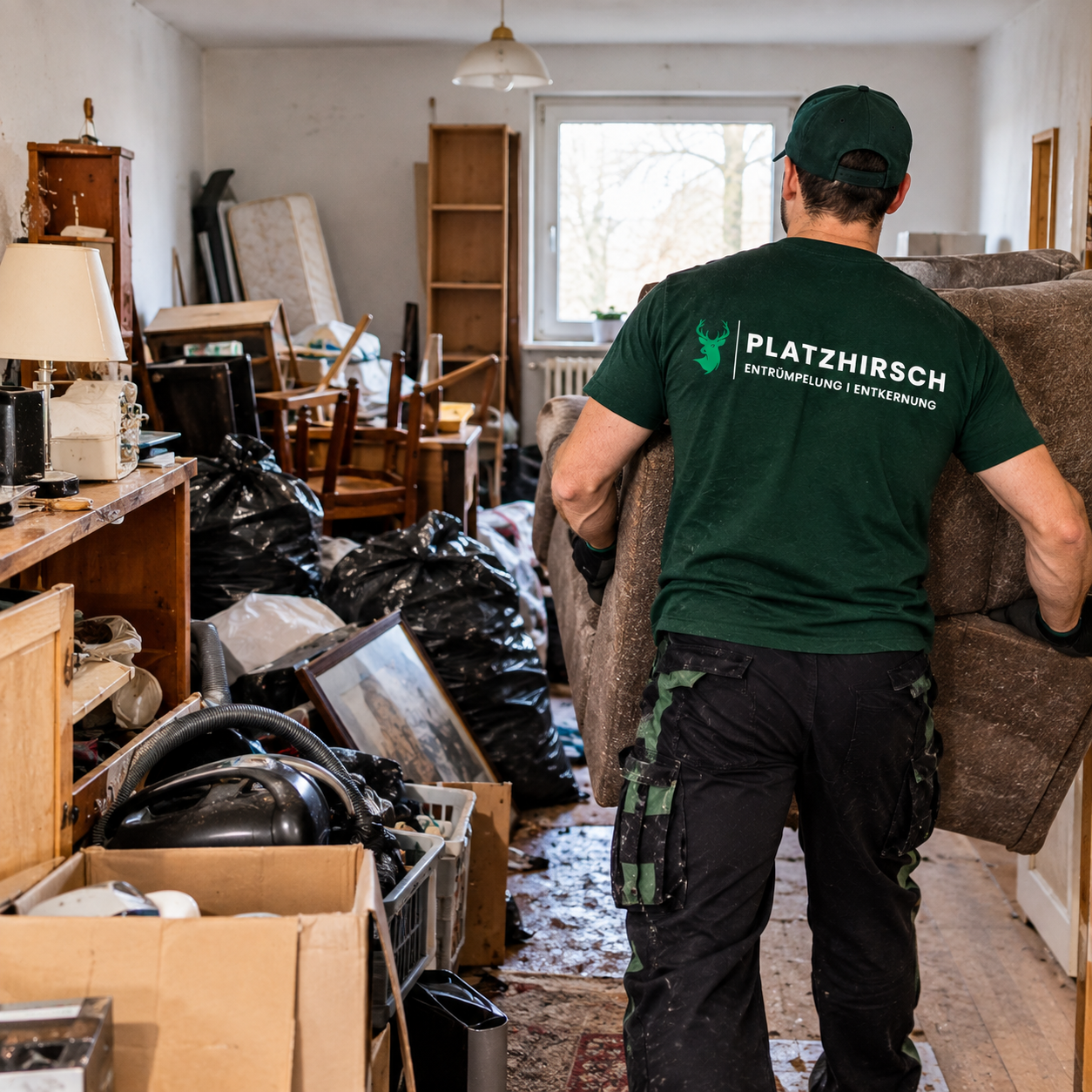 Vollgestellte Wohnung vor der Entrümpelung in Vechta